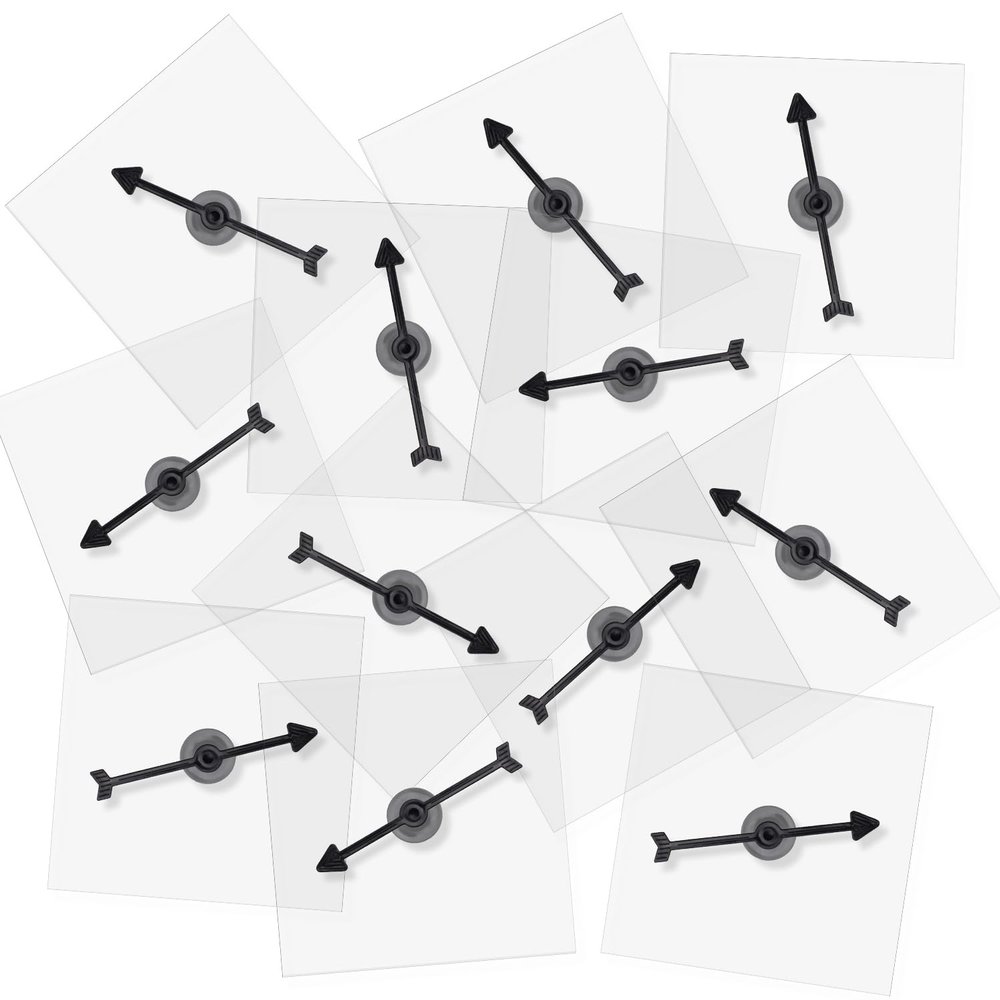12pcs Game Spinners, Blank Acrylic Board with Rotating Arrows Clear Transparent Erasable Arrow Game Spinners for Classroom Activities (Square, Black Arrow)