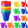 Sratte 48 Sets 4.7" Sand Buckets and Shovels Bulk Summer Beach Bucket Pack Plastic Beach Pails Sand Toys for Summer Pool Party Favors view 1