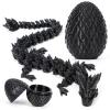 3D Printed Dragon Egg, Mystery Crystal Dragon Fidget Toys Surprise, Easter Eggs Articulated Crystal Dragons (Black Shimmer) view 1
