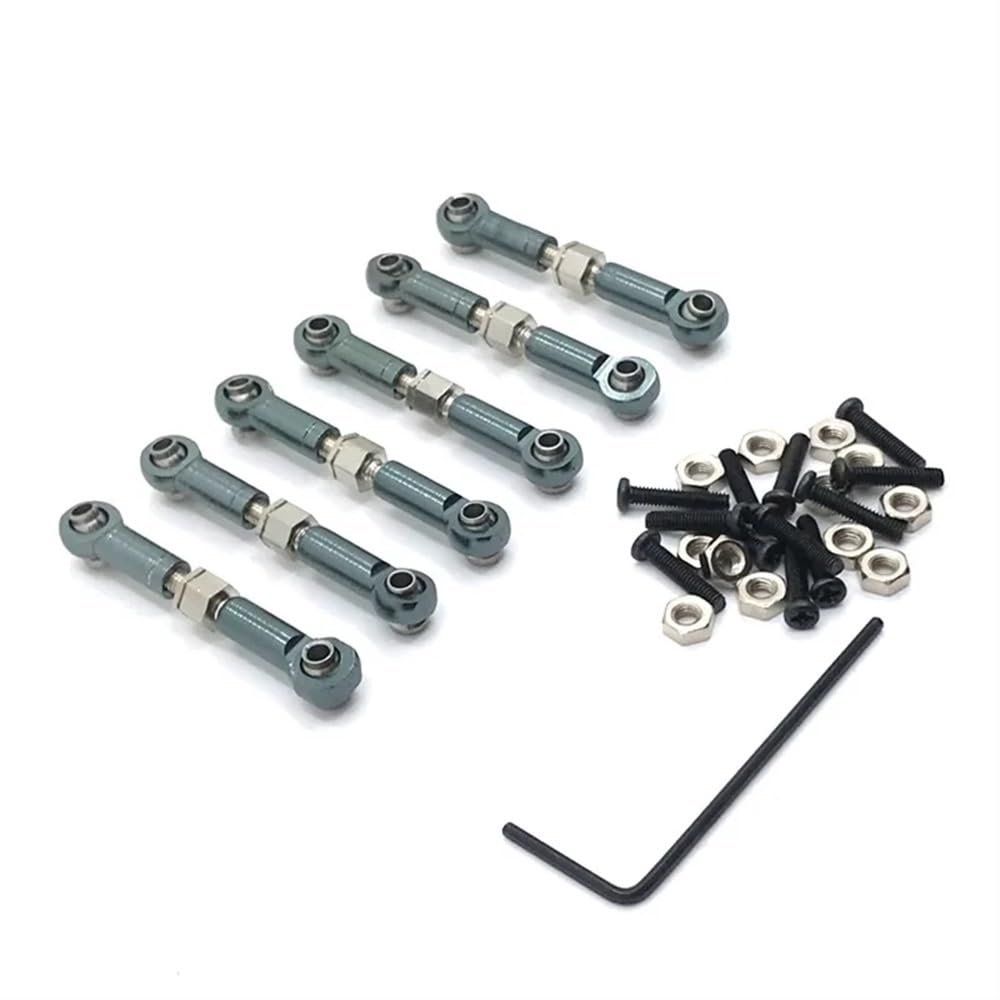 DUHWQ 1/18 RC Car Spare Parts Metal Servo Link Tie Rod Pull Rod Compatible with Various Models A949 A959 A969 A979 K929(Titanium)