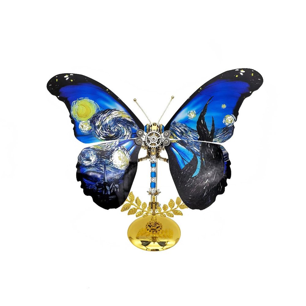 ConsoleXpress 3D Metal Puzzle Mechanical Starry Night Butterfly Assembly Model Kit, Collections and Display Model Artwork Birthday Gifts (100+PCS)