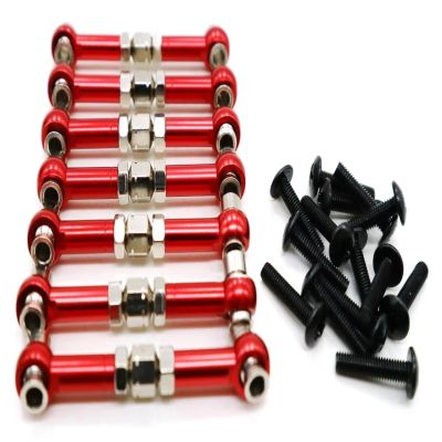 RC Car Accessories Compatible with HPI for WR8 1/8 RC Upgrade Parts Accessories Replacement Parts 7pcs Aluminum Alloy Steering Link Rod Set(Red)