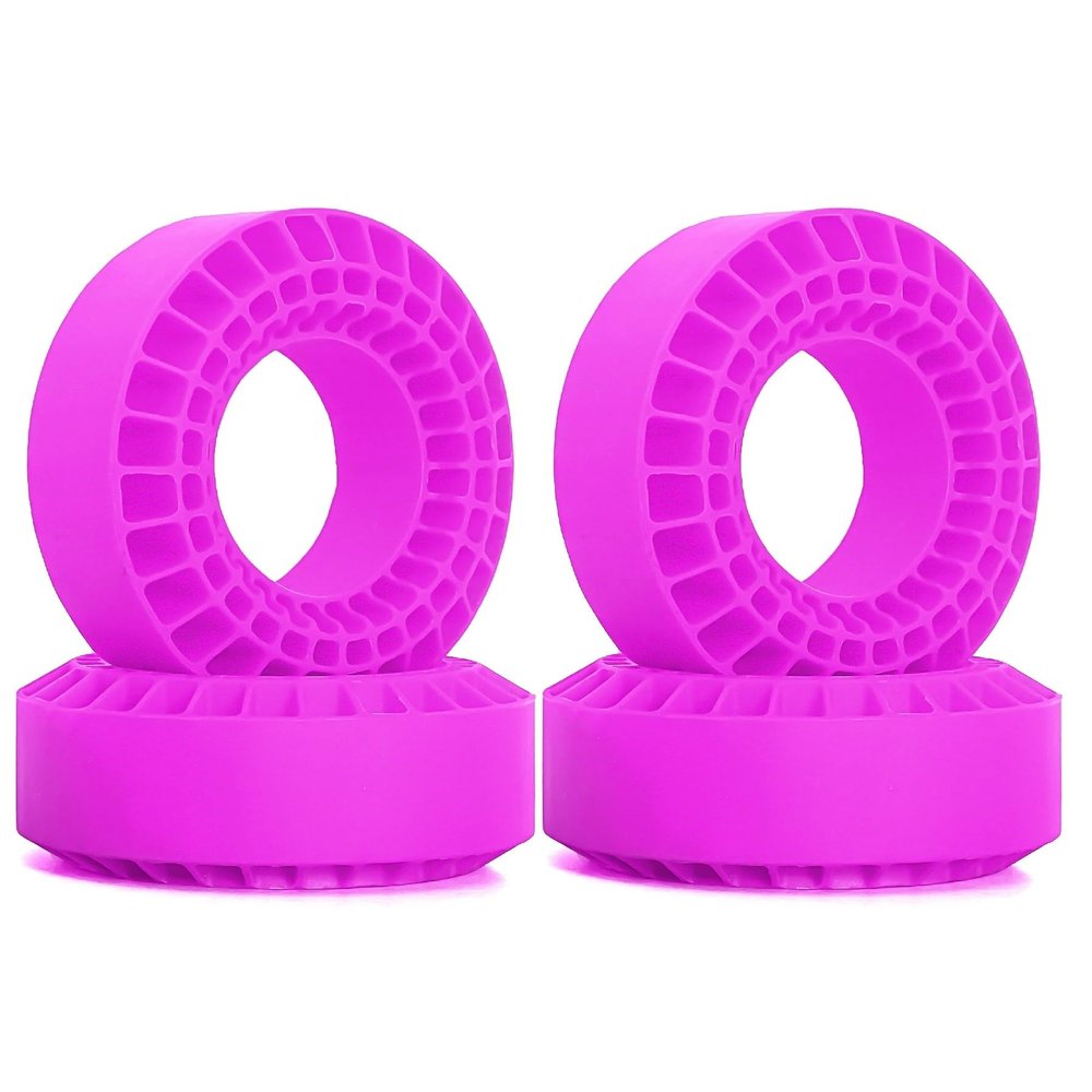 RC Car Parts for Traxxas for TRX4 for Axial for SCX10 Pro for Capra TF2 GEN8 1/10 1.9" Silicone Rubber Wheel Tires Insert Foam RC Crawler Car Accessories(Purple)