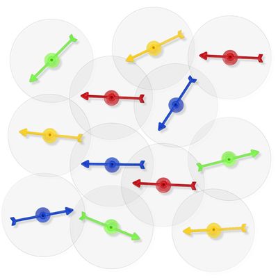 12pcs Game Spinners, Blank Acrylic Clear Game Board with Rotating Arrows Erasable Arrow Spinners for Classroom Activities (Round, Colorful Arrow)