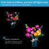 BrickSoul Led Light Kit for Leg0 10342 Botanicals Pretty Pink Flower Bouquet Building Set view 4