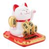 Solar Powered Welcoming Cat Adorable Waving Beckoning Fortune Lucky Cat Home Car Decor (White) view 3