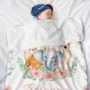ZHOUSFK Personalized Baby Blanket for Girls Custom Baby Blanket with Name Elephant Floral Customized Baby Blanket Gifts for New Mom Customize Baby Blanket for Kids Newborn Birthday view 2