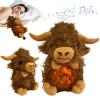 JULIDREAM Anxiety Relief Koala Highland Cow, Breathing Teddy Anxiety Bear with Calming Music, Lights, Sleeping Otter Plush, Soothing Highland Cow for Adults & Kids, Stress Relief Stuffed Animal view 1