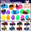 12 Pack Prefilled Easter Eggs With Toys, Die-cast Cars Easter Basket Egg Hunt Stuffers, Pre Filled Easter Eggs fillers For Kids,Pull Back Mini Monster Car Trucks for Kids Gifts Party Favors view 2