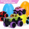 12 Pack Prefilled Easter Eggs With Toys, Die-cast Cars Easter Basket Egg Hunt Stuffers, Pre Filled Easter Eggs fillers For Kids,Pull Back Mini Monster Car Trucks for Kids Gifts Party Favors view 4