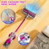 BLAXTEM 4-in-1 Kids Toy Vacuum That Works, Toddler Pretend Play Cleaning Set with Real Suction, Toys Working Cleaner Birthday Idea for 3 4 5 6 7+ Year Girl Boy (Rose Red) view 2