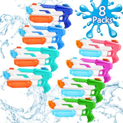 600cc Water Gun for Kids Adults8 Pack Squirt Blasters Super Water Gun Soaker with Long Range High Capacity for Boys Girls Summer Swimming Pool Beach Outdoor Water Fighting Play Toys Party Favors
