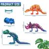 WQXWNFBA 3PCS 3D Printed Dinosaur Skeletons, 3D Printed Dragon Animals Toys, T-Rex Triceratops Stegosaurus Fidget Toys Adults Desk, Poseable with Articulated Joints, Home Decor, Stress Relief Toy view 3