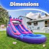 21FT Commercial Grade Water Slide for KidsPVC Inflatable Water Slides with Big Airtight Splash Water Pool,Bounce Slide for Party Fun (Pink &Purple) view 2