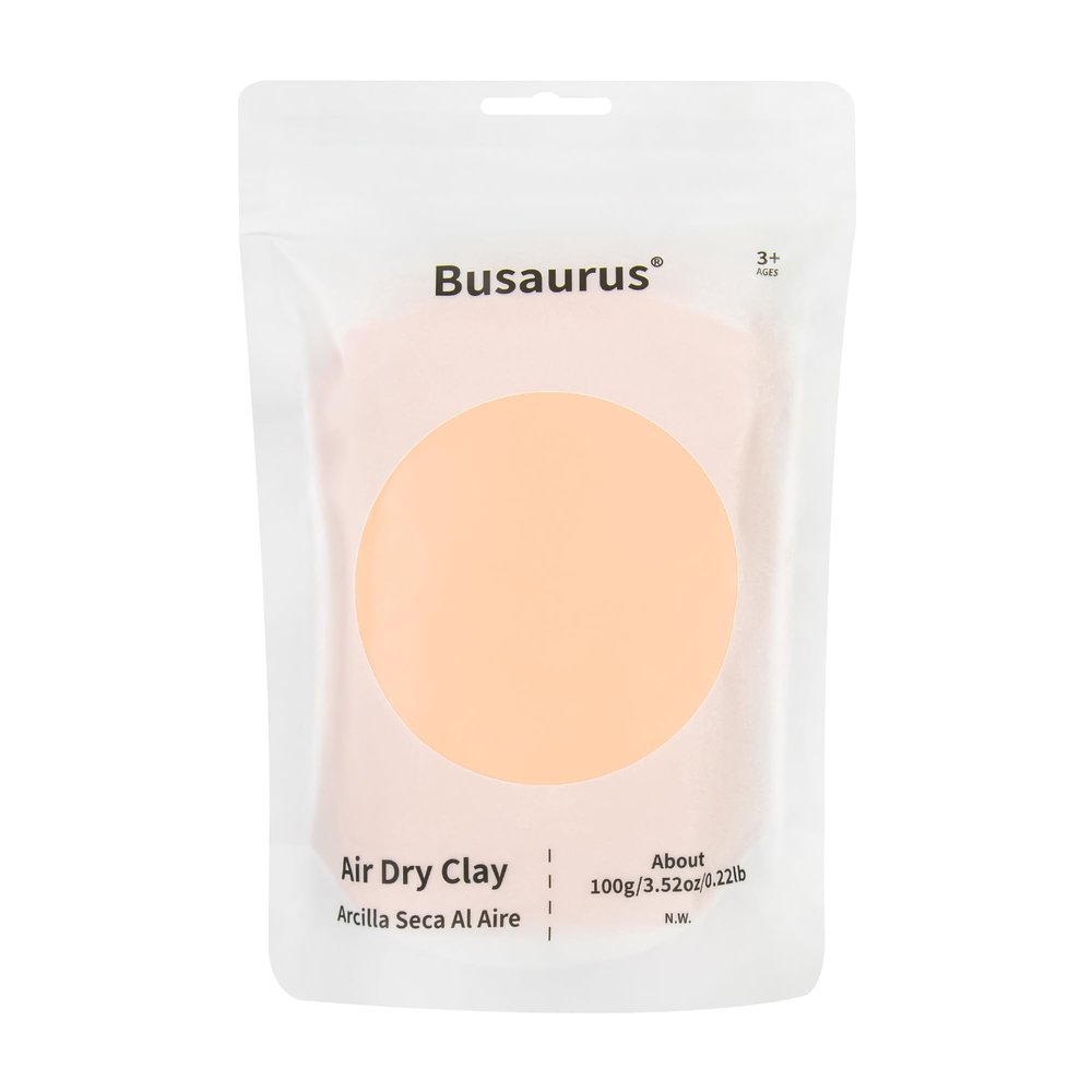 Busaurus - Air Dry Foam Magic Clay with Refill Packs, Skin & Natural Color for Youngsters to Creative Skills Development, Soft & Safe Modeling Clay for Kids Age 3+, DIY Clay for Sculpting - Peach