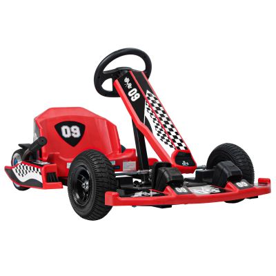 Electric Go Kart Drift Kart, 36V Drift Kart with Adjustable Length & High/Low Speed Modes, 350W Motor Kids Ride-On Toy for Ages 6 7 8 9 10 11 12, Max Load 187 lbs Red