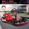 Electric Go Kart Drift Kart, 36V Drift Kart with Adjustable Length & High/Low Speed Modes, 350W Motor Kids Ride-On Toy for Ages 6 7 8 9 10 11 12, Max Load 187 lbs Red view 3