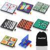 8-in-1 Mini Travel Board Games Set, Magnetic Checkers Game with Folding Magnet Board, 4 in a Row Game, 5.2'' Compact Design Ideal for Family/Road Trip/Travel/Camping Party, Included Storage Bag view 1