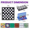 8-in-1 Mini Travel Board Games Set, Magnetic Checkers Game with Folding Magnet Board, 4 in a Row Game, 5.2'' Compact Design Ideal for Family/Road Trip/Travel/Camping Party, Included Storage Bag view 4