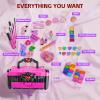 Kids Makeup Sets for Girls - Washable Toddler Makeup Toys with Mirror, Dressing Table with Stand Kids Play Makeup Kits for 3 4 5 6 7 8-12 Year Old Little Girls Birthday & Christmas view 3