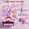 Kids Makeup Sets for Girls - Pretend Make Up Kits Real Washable Princess Toys with Mirror, Real Dressing Table with Stand Play Makeup Toys for 3 4 5 6 7 8-12 Year Old Girls Birthday & Christmas view 3