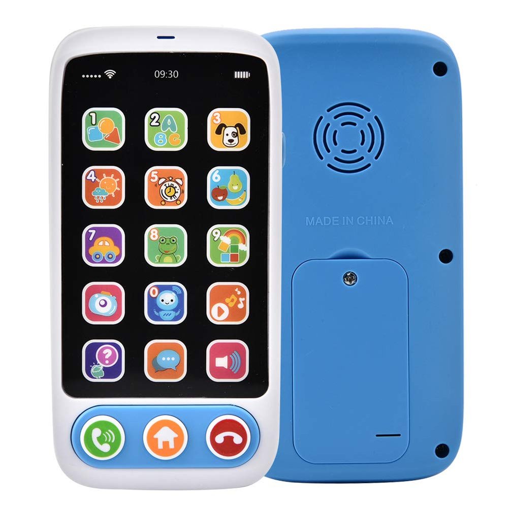 Fydun Phone Ornaments Play Music Cell Phone Mobile Phone Learning English Efor Ducation for Families (Blue)