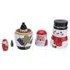 SASKATE 5 Glossy Round Christmas Nesting Dolls Attractive Ornaments with Snowman, Father Christmas, and Christmas Tree, Handmade Festive Gift Holders for Home Decor view 2