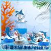12 Pcs Summer Shark Birthday Party Decoration Shark Honeycomb Centerpiece Table Topper Ocean Table Centerpiece Under the Sea Theme Table Decoration for Ocean Theme Party Favors view 4