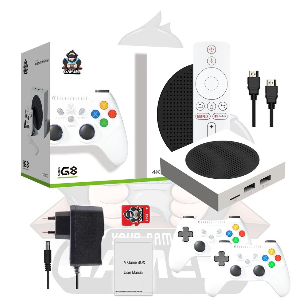 2025 G8 Game Box 4K HD TV Game Stick Video Game Console Built in Retro Games Portable Game Player Wireless Gamepad128G 69000+Games