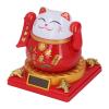 Solar Powered Fortune Cat Statue Decorations Lucky Wealth Welcoming Cat for Home Kitchen Office Desk Garden Car Dashboard Housewarming, Solar Waving Cat, (Large) view 1