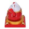 Solar Powered Fortune Cat Statue Decorations Lucky Wealth Welcoming Cat for Home Kitchen Office Desk Garden Car Dashboard Housewarming, Solar Waving Cat, (Large) view 2
