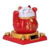 Solar Powered Fortune Cat Statue Decorations Lucky Wealth Welcoming Cat for Home Kitchen Office Desk Garden Car Dashboard Housewarming, Solar Waving Cat, (Large) view 3