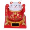 Solar Powered Fortune Cat Statue Decorations Lucky Wealth Welcoming Cat for Home Kitchen Office Desk Garden Car Dashboard Housewarming, Solar Waving Cat, (Large) view 4