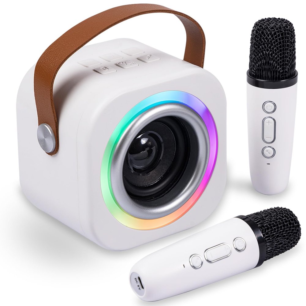 Mini Karaoke Machine for Kids with 2 Wireless Mics,TOP Singing Toys Birthday Gifts Ideas for Girls Ages 3,4,5,6,7,8,9,10,11,12+ Years Old,Great Gift Ages Girls,Boys Trend Party