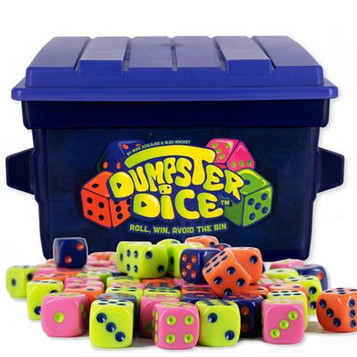 Big Discoveries Dumpster Dice Fast-Paced Family Dice Game | Fun 4-Player Board and Dice Game with Dumpster, 80 Piece Dice Set, and Graffiti Stickers | Perfect for Travel, Parties, and Game Night