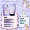 Kids Toys Phone, 3.97" Touchscreen Mini Phones for Kids, Learning Phone Puzzle Games, 1500mA Toys Cell Phone, 8GB Card Purple view 4