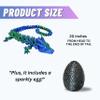 Amerimaker 20" Articulated 3D Printed Dragon  Color-Changing Fidget Figurine, Mythical Figure, Made in USA, 3D Printed Toys - Valentines Day Gift for Boys and Girls (Blue/Green with Black Egg) view 3