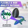 Amerimaker 20" Articulated 3D Printed Dragon  Color-Changing Fidget Figurine, Mythical Figure, Made in USA, 3D Printed Toys - Valentines Day Gift for Boys and Girls (Blue/Green with Black Egg) view 4