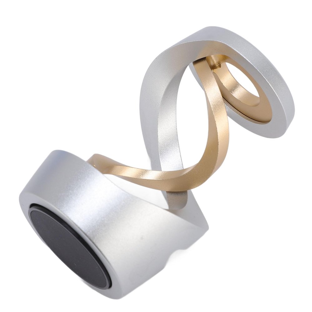 Desktop Metal Floating Gyroscope, Quiet Rotation, Unique Decoration, Fun Toy, Aluminum Alloy Material, 65x42mm Size, for Office or Home Desk (Silver and Gold Dragon)