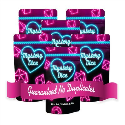 1985 Games Mystery Sweetheart Love Dice, Set of 7 Polyhedral Dice, Wide Range of Patterns, RPG Dice, Table Games (Sweetheart Pack of 6)