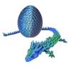 20" Articulated 3 Dimensional Printed Dragon  Color-Changing Figurine, Desktop Toy, Mythical Dragon Figure, Made in USA, 3D printed - Valentines Day gift for Boys and Girls (Blue/Green With Blue Egg) view 1