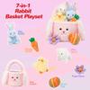 7 Piece Plush Stuffed Animals Playset Toys with Rabbit, Chick, Lamb, Carrot, Egg, Flower, Furry Bag, Soft Basket Set Toys for Girls Kids Ages 3+, Birthday Christmas Valentines Easter Party Favors view 4