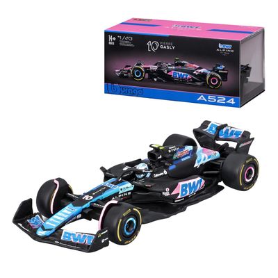 Bburago 1:43 2024 Race BWT Alpine F1 Team A524 with Helmet Gasly #10