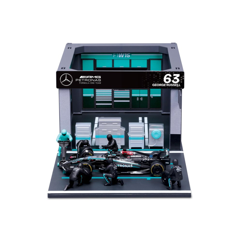 Bburago 1:43 2024 Race Mercedes W15 Pit Pass, Russell #63