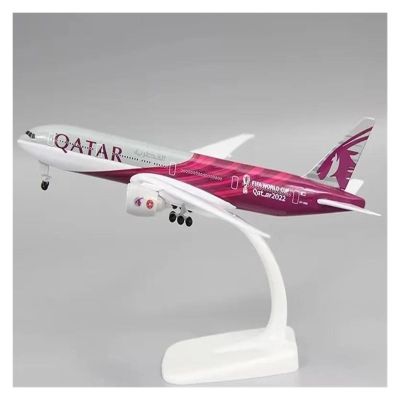 Scale Aircraft 20cm for Qatar Airways Boeing B777 Model Airplane Metal Diecast Model Simulated Scale Aircraft Party Gifts Suitable for Display
