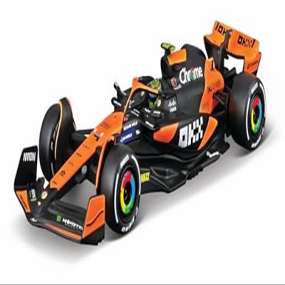 Bburago 1:43 2024 Race McLaren MCL38 with Helmet, Norris #4