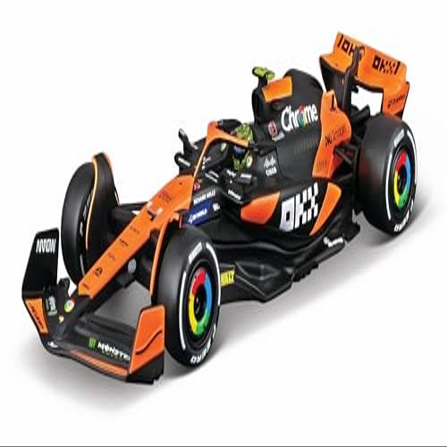 Bburago 1:43 2024 Race McLaren MCL38 with Helmet, Norris #4