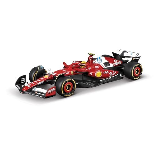 Bburago 1:43 2025 Ferrari Season Car w/Helmet, Hamilton #44