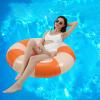 2 PCS 42 inch Inflatable Pool Floats for Swimming Pool Party Lake Beach Adults -Orange Pool Float Pool Tubes Swim Rings Tubes Floaties for Beach Pool Party Decorations (Orange, 120) view 2