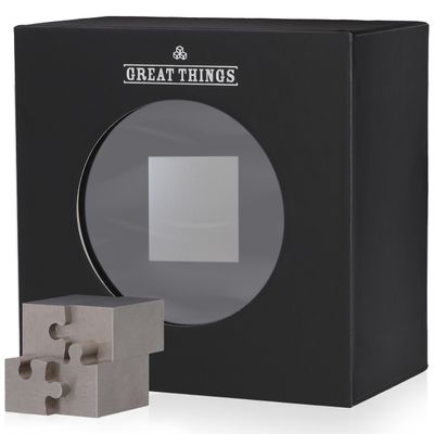 3D Metal Fidget Cube, Executive Desk, Adults, Great for Releasing Anxiety, Relaxing, Crafted with Precision Wire EDM Stainless Steel (Small)